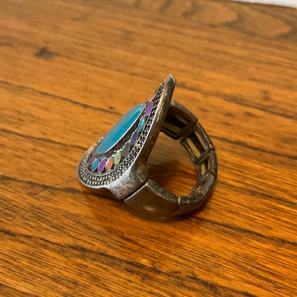 Colorful Oval Statement Ring - Picture 4 of 5